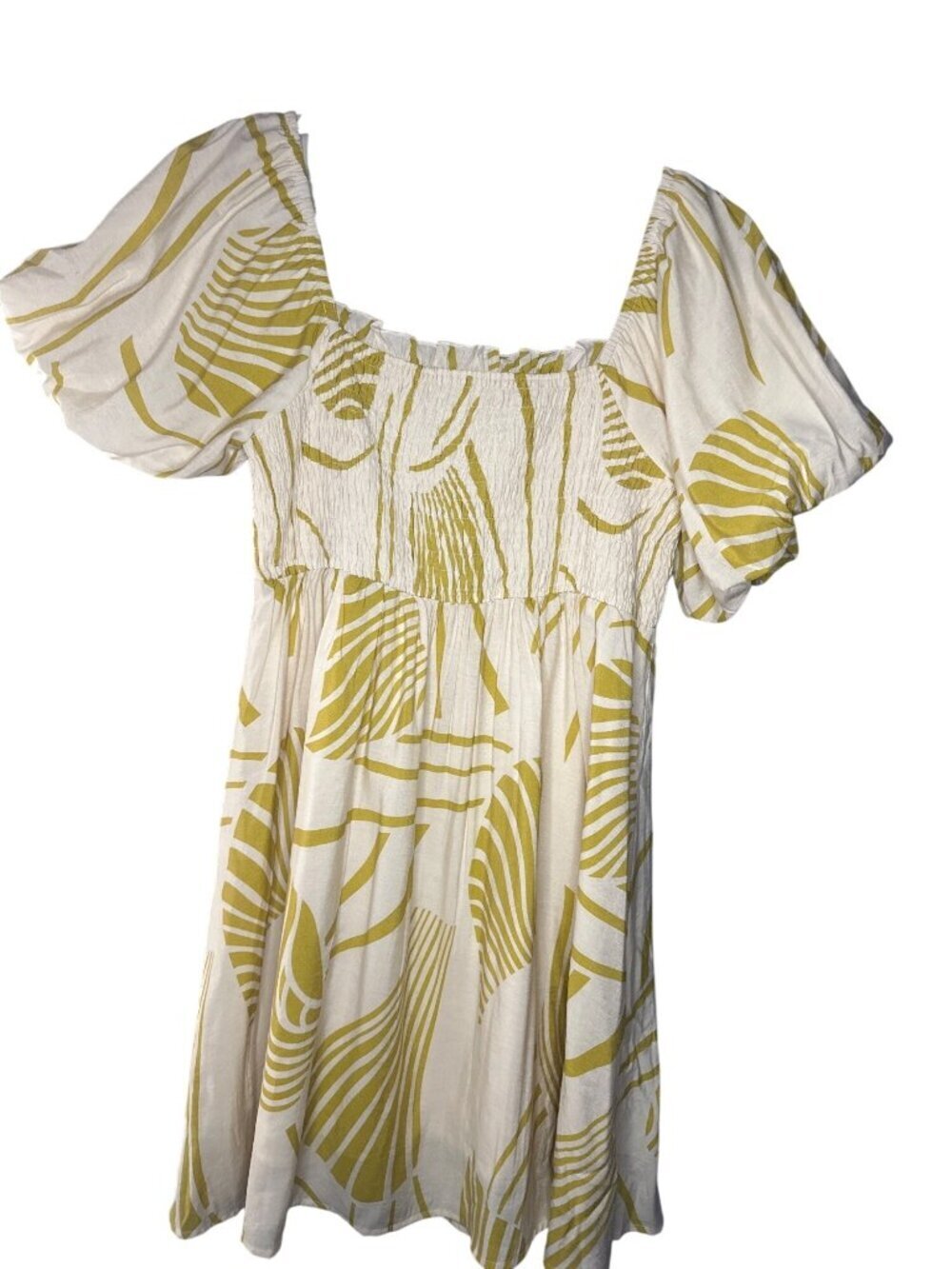 Urban Revivo Smocked Boho Festival Dress US 6 Flowy Lightweight Summer Midi